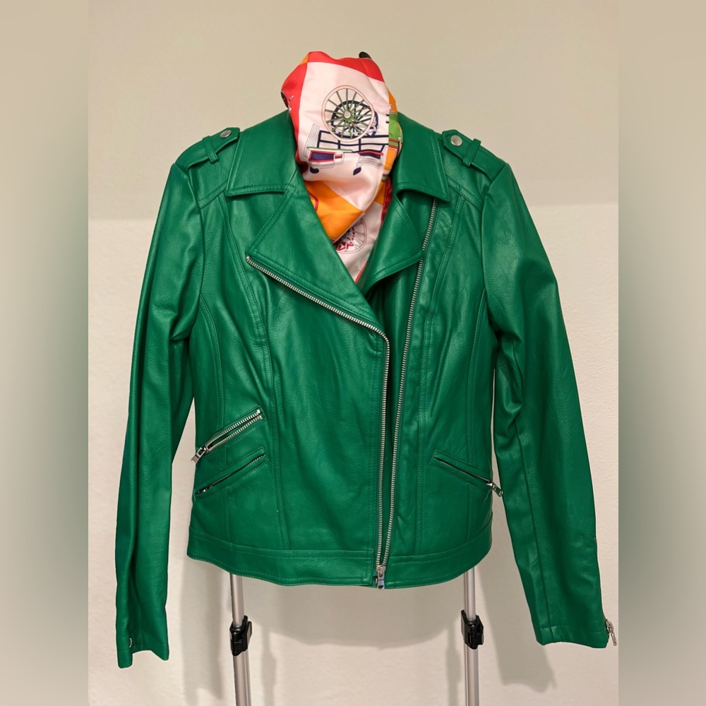 Moto faux leather jacket